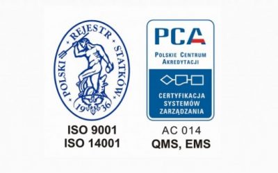 Certyfikat ISO 9001 i ISO 14001
