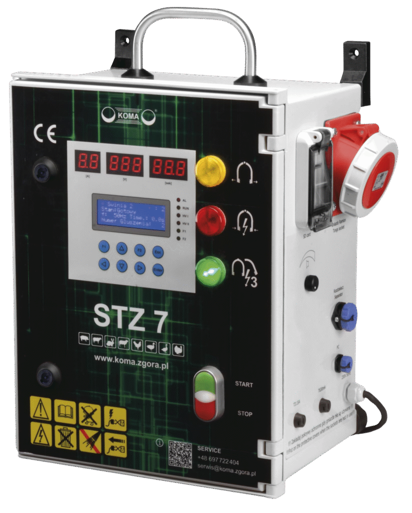 Urządzenie do ogłuszania zwierząt STZ-7 – widok frontowy